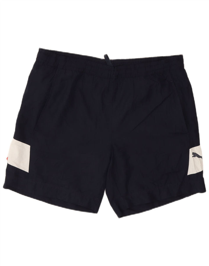 Puma Short de Sport Homme Bleu Marine Moyen Polyester Colorblock