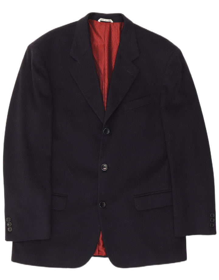vintage Homme 3 Bouton Blazer Veste UK 40 Grand Bleu Marine
