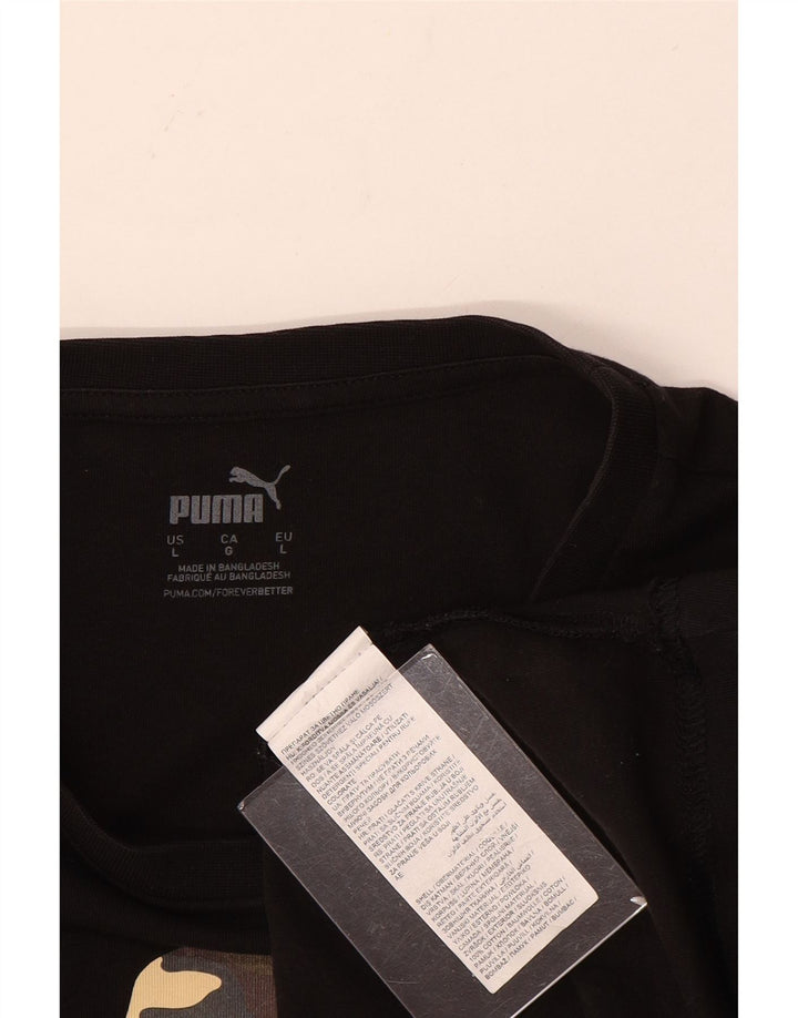 Puma T-shirt graphique pour hommes, grand, noir, coton