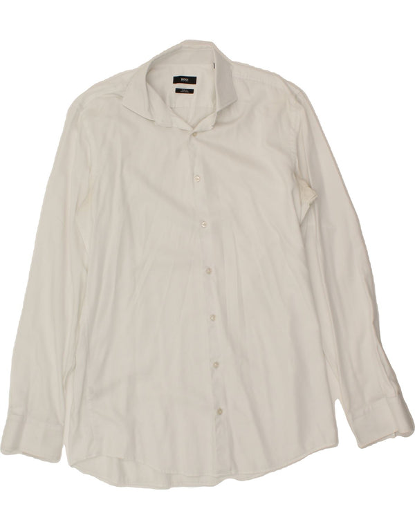 HUGO BOSS Chemise Slim Fit Homme Taille 41 Coton Blanc Moyen