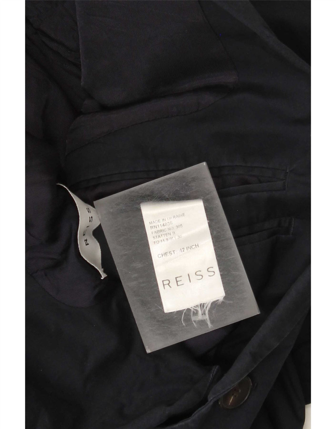 Reiss Veste Blazer 2 Boutons Homme UK 42 XL Bleu Marine Coton