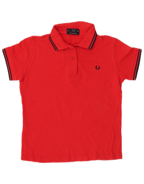 Fred Perry Polo court pour femme UK 8 petit coton rouge