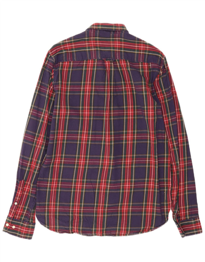 Superdry Chemise Flanelle Homme Bleu Marine Moyen Carreaux Coton
