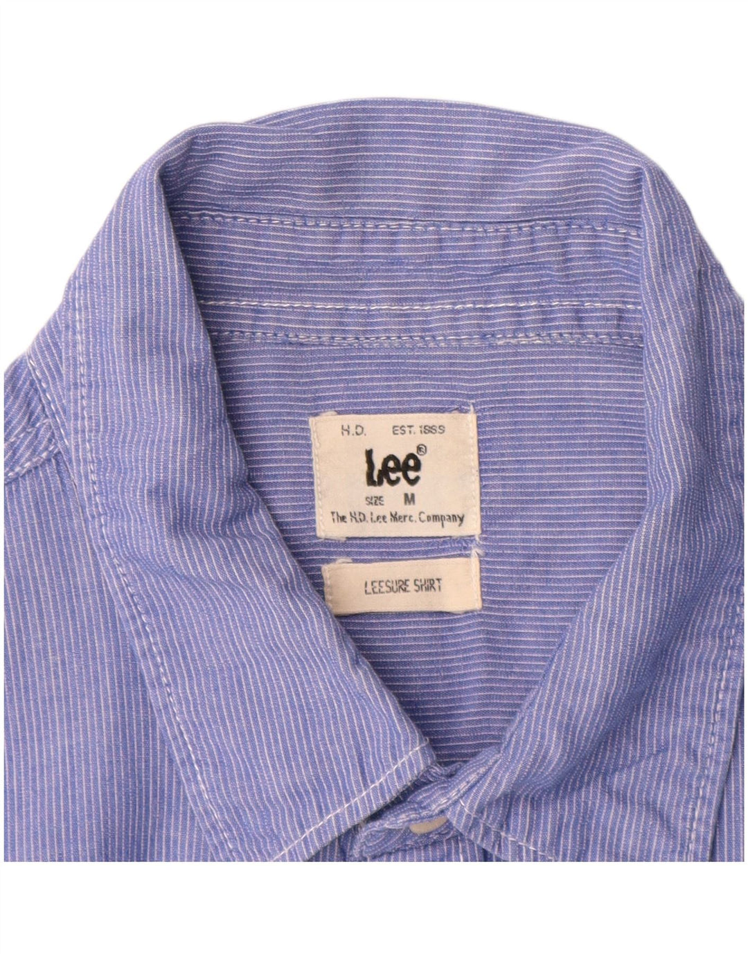 Lee Chemise Homme Bleu Moyen En Coton À Fines Rayures