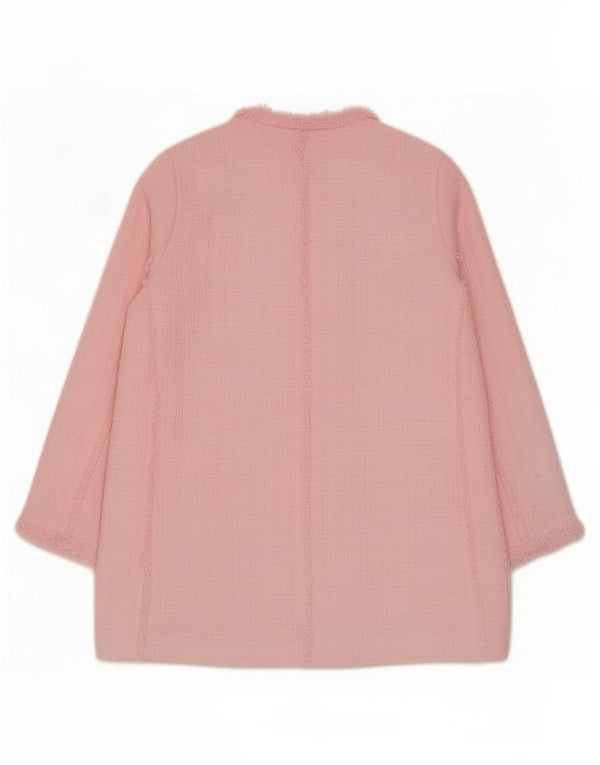 Zara Veste Blazer Longue Femme UK 18 XL Coton Rose
