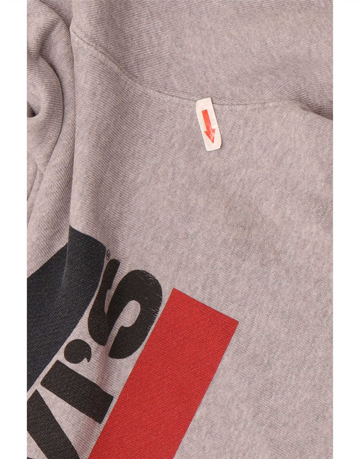 Levi's Pull à Capuche Graphique Homme Gris Coton Large