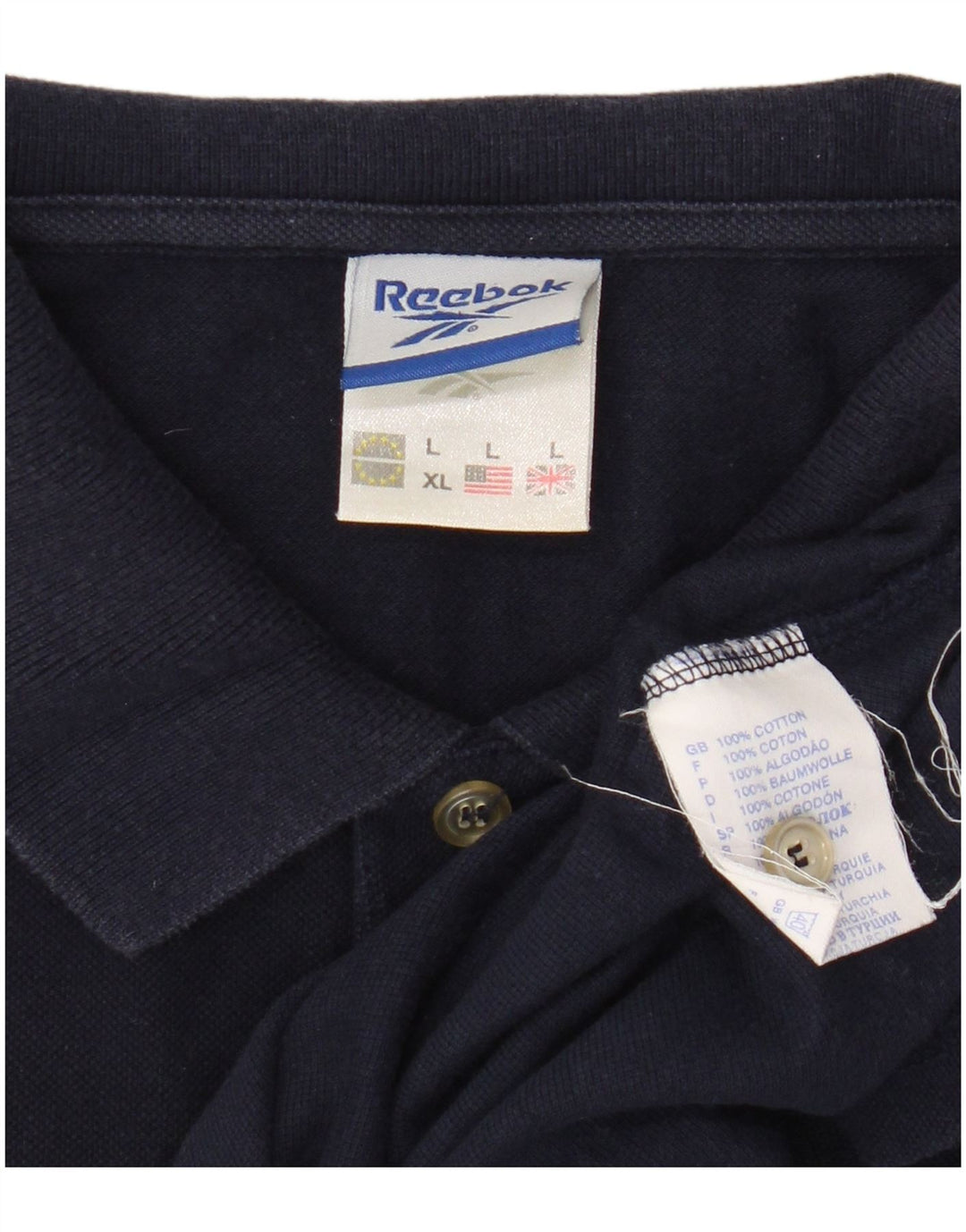 Reebok Polo Homme Grand Bleu Marine Coton
