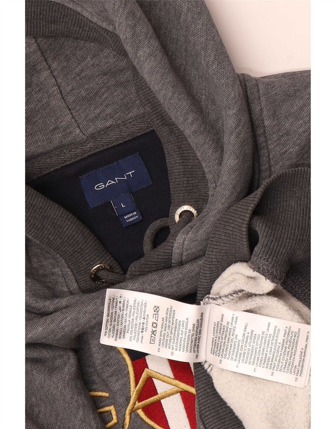 Gant Pull à capuche graphique homme grand gris coton