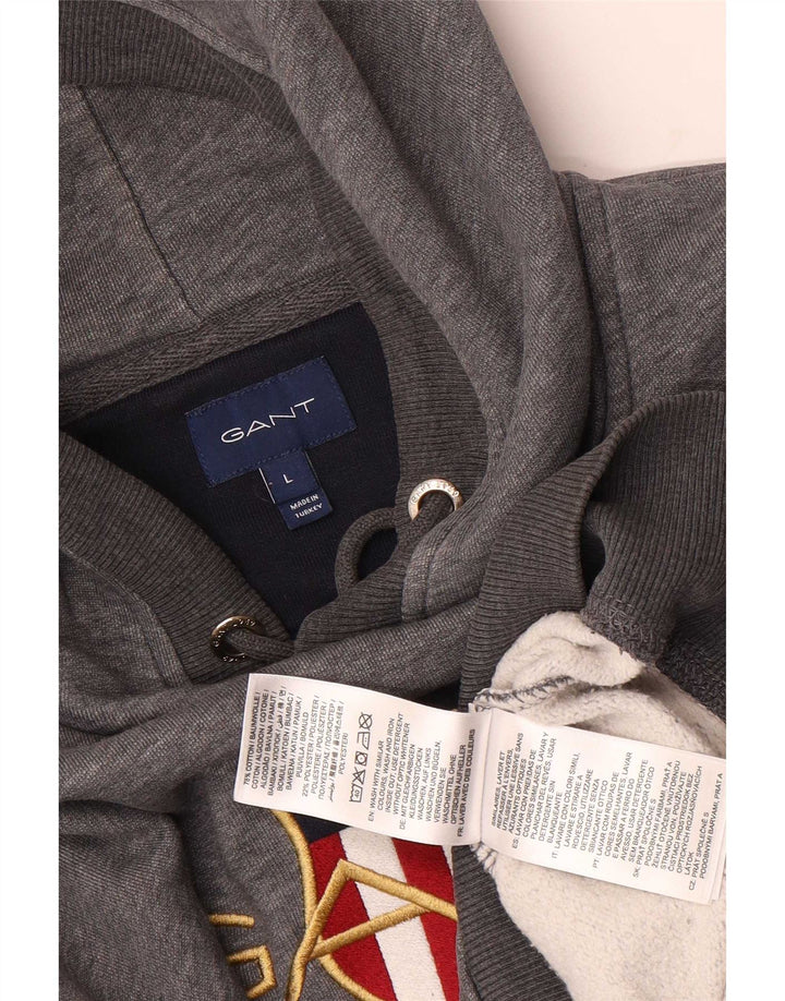 Gant Pull à capuche graphique homme grand gris coton