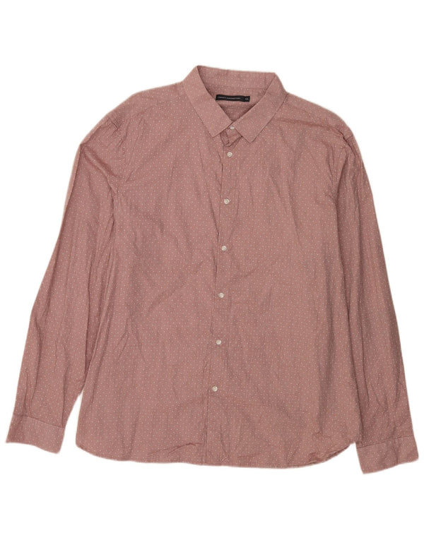 French Connection Chemise Homme 2XL Rose Tacheté Coton