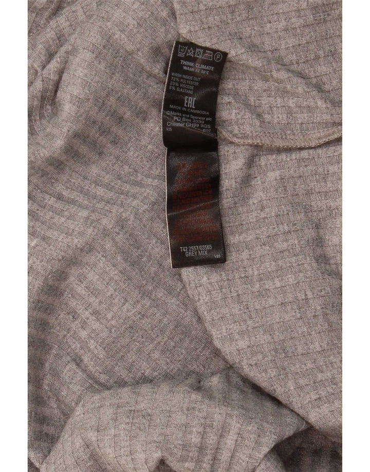 Marks & Spencer Robe droite sans manches pour femme UK 16 Large Gris Polyester