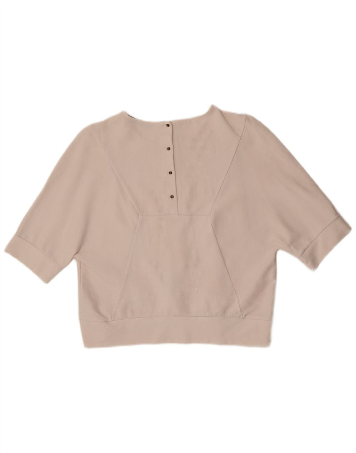 Zara Femme Chemisier Top UK 14 Moyen Blanc Coton