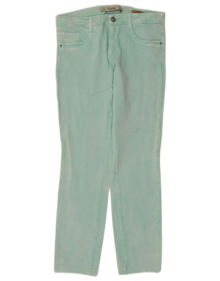 Zara Femme Trafaluc Jean Droit EU 40 Moyen W30 L28 Turquoise