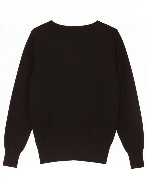 Marks & Spencer Pull Cardigan pour Femme UK 16 Large Viscose à Pois Noir