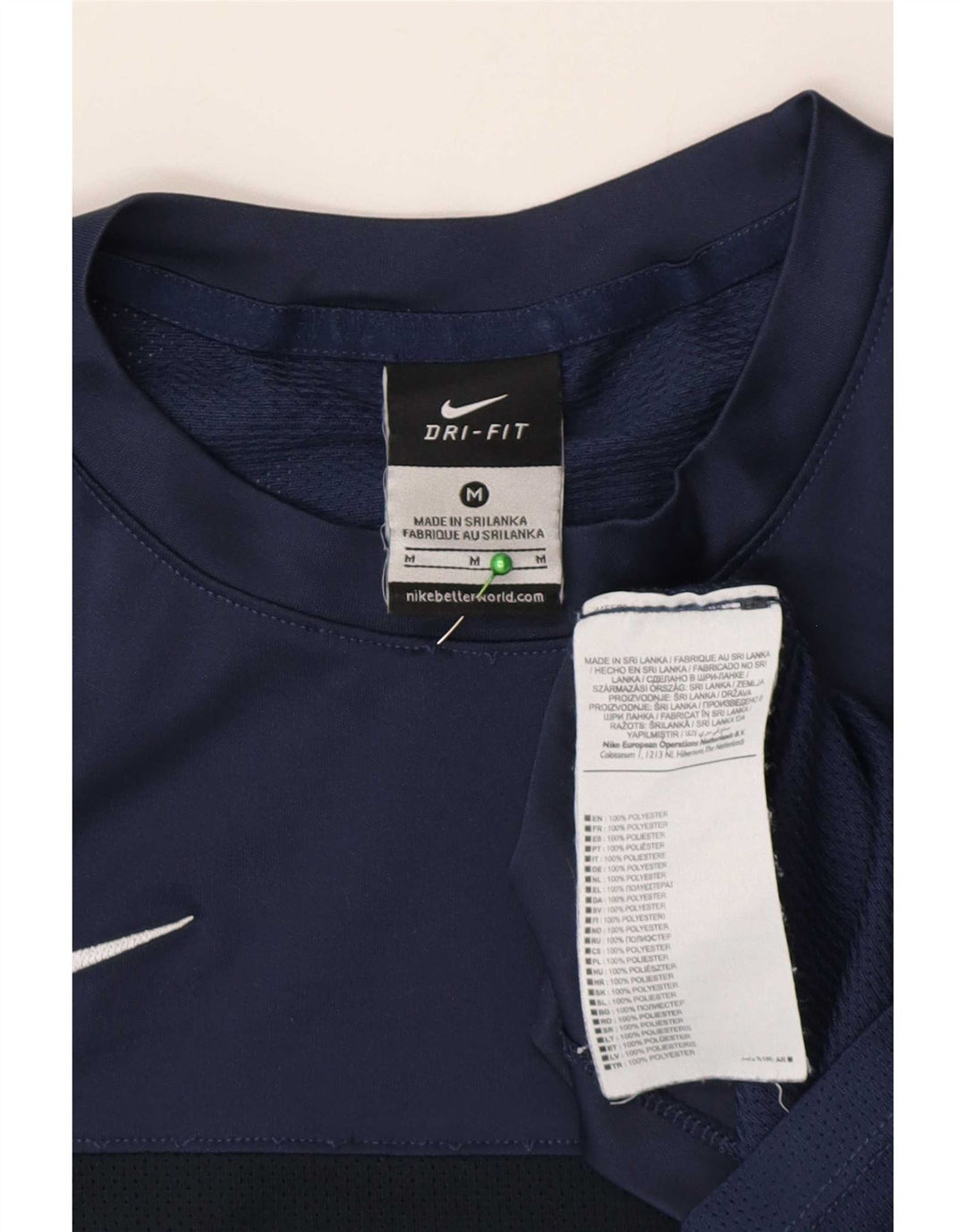 Nike Hommes Dri Fit T-Shirt Haut Bleu Marine Moyen Polyester