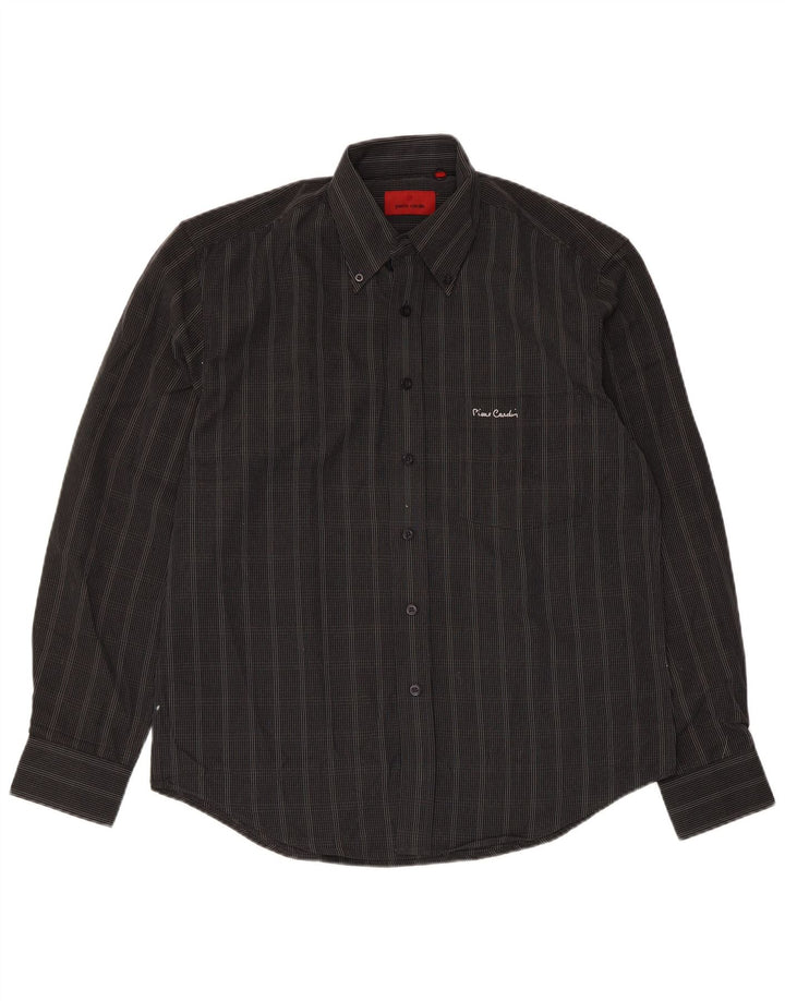 Pierre Cardin Chemise Homme Moyen Carreaux Noir Polyester