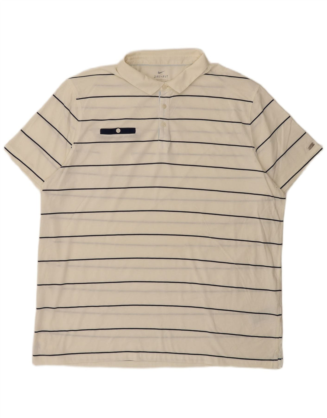 Nike Polo coupe classique pour homme 2XL en coton rayé blanc