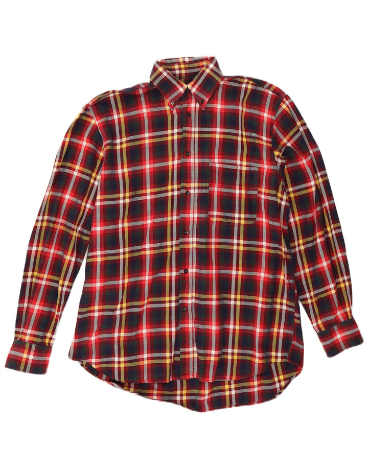 vintage Chemise en flanelle homme Taille 16 41 Grand chèque rouge