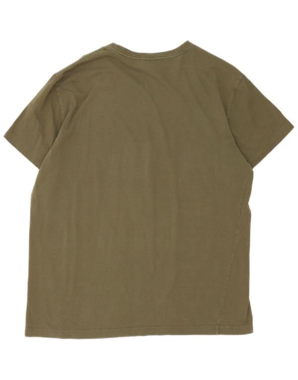 Diesel T-Shirt Graphique Homme Kaki Large Coton
