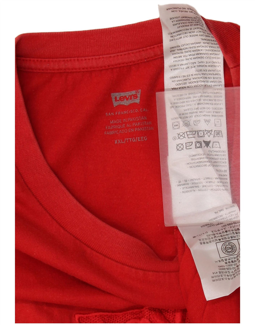 Levi's T-Shirt Graphique Homme 2XL Rouge Coton