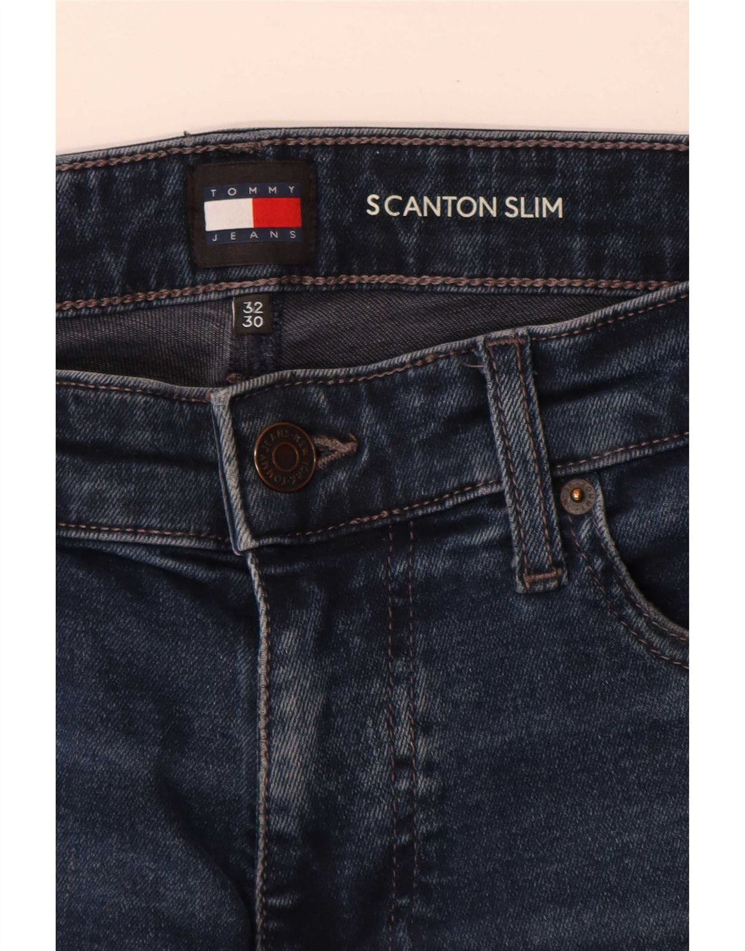 Tommy Hilfiger Jean Slim Stanton Homme W32 L30 Bleu Coton