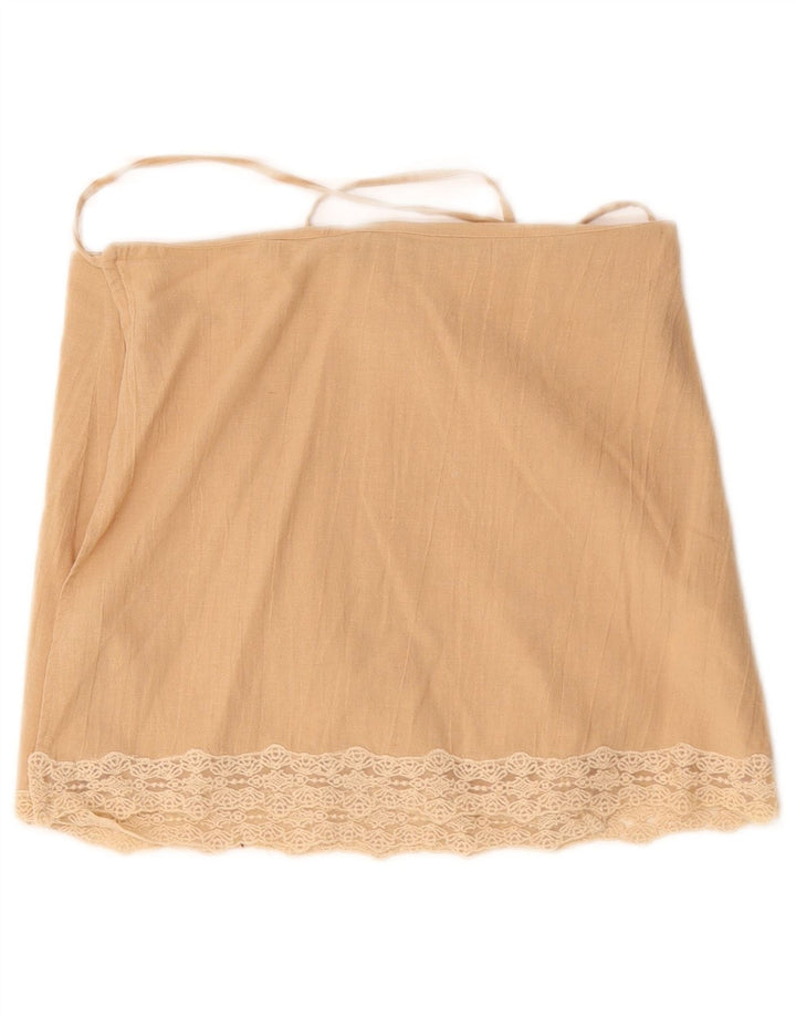 Jupe Portefeuille Zara Femme Medium W30 Coton Beige