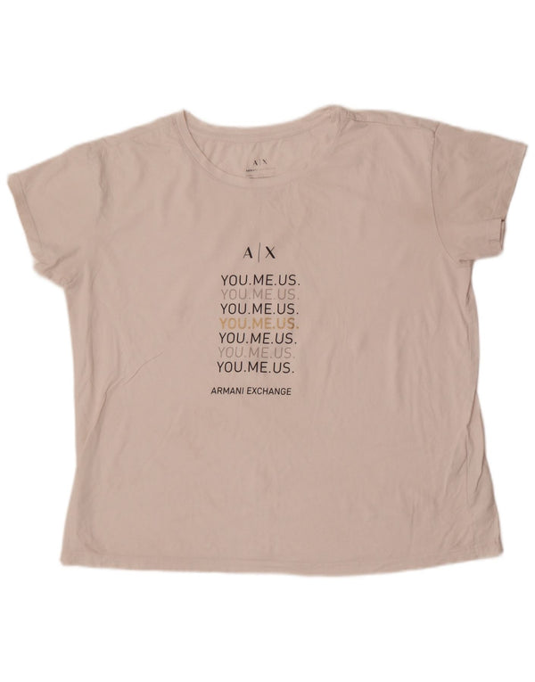Armani T-shirt graphique pour femme UK 18 XL Coton blanc