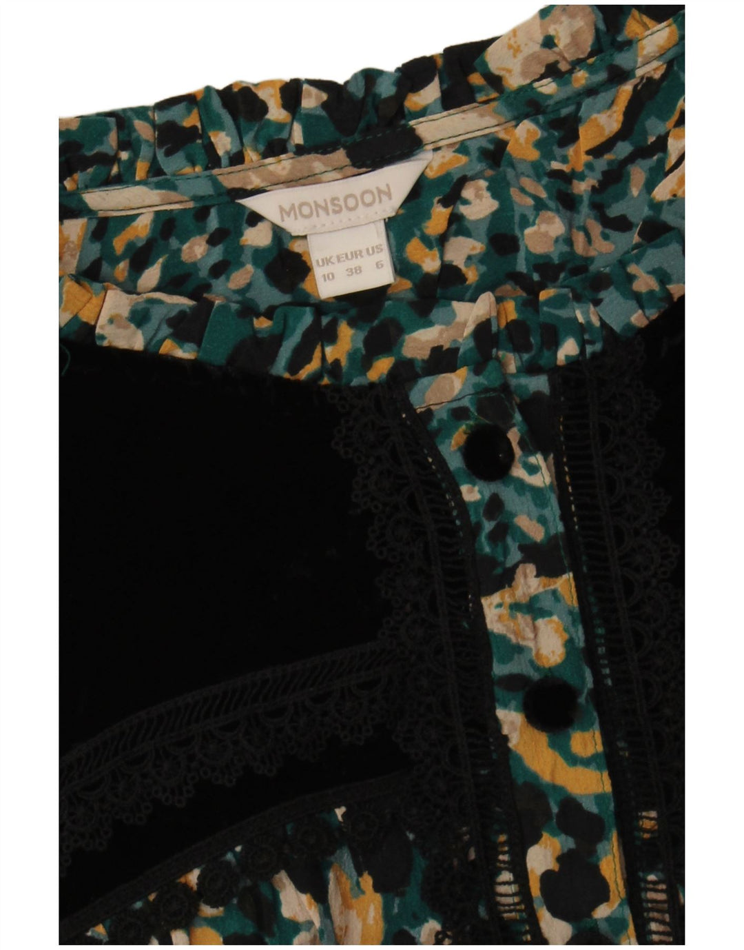Monsoon Robe Maxi Thé pour Femme UK 10 Petit Bohème à Pois Multicolore
