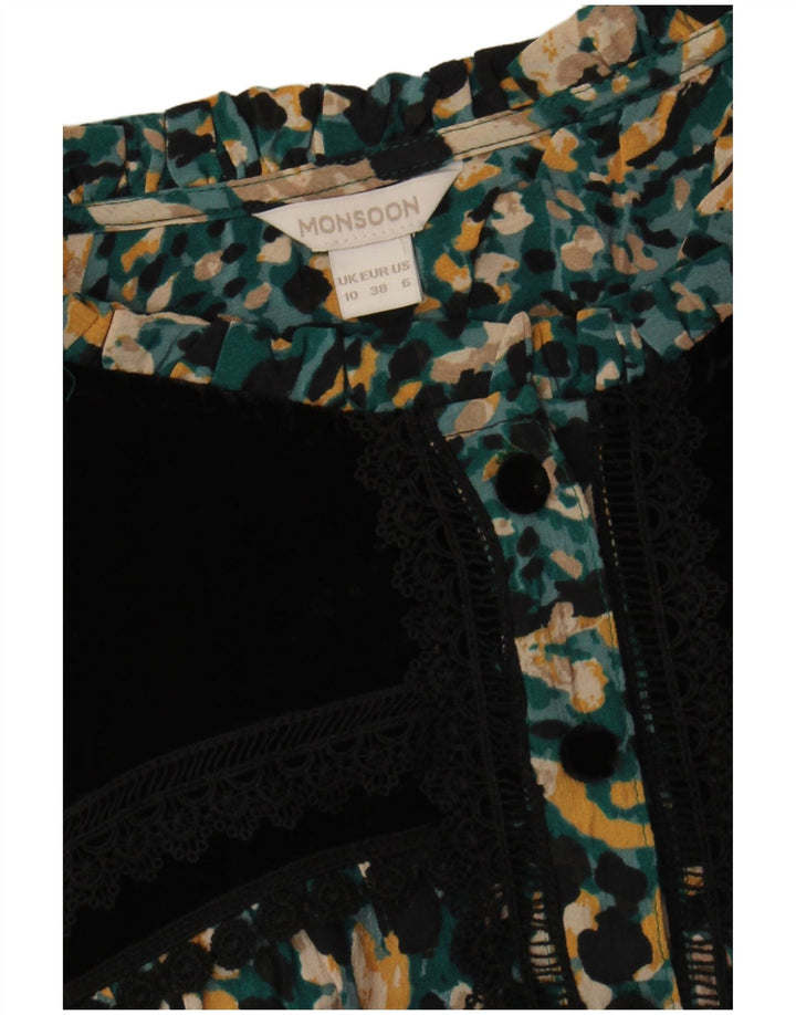 Monsoon Robe Maxi Thé pour Femme UK 10 Petit Bohème à Pois Multicolore