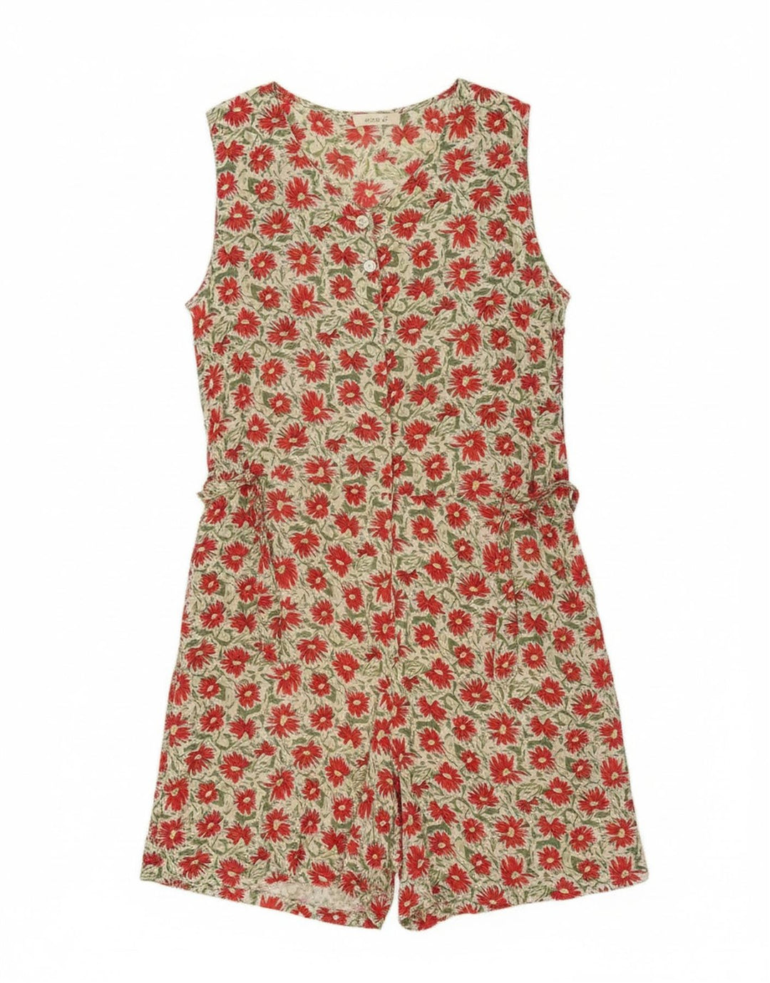 VINTAGE Womens Sleeveless Playsuit UK 10 Small  Multicoloured Floral