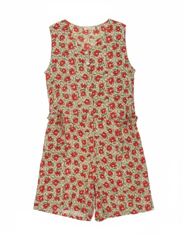 VINTAGE Womens Sleeveless Playsuit UK 10 Small  Multicoloured Floral