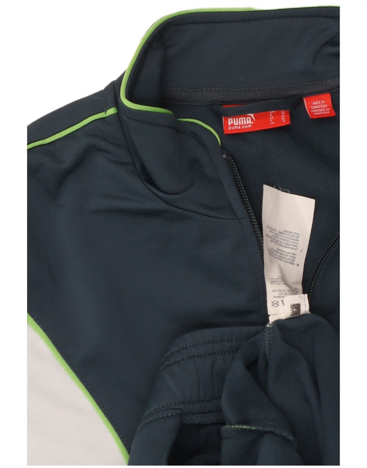 PUMA Veste de survêtement pour femme UK 12 Bleu marine moyen Colourblock