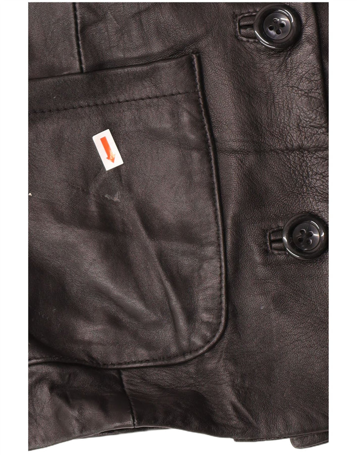 veste en cuir femme vintage IT 44 Medium Black Classic