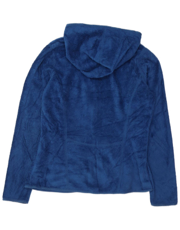 Eddie Bauer Veste polaire à capuche pour femme UK 14 Bleu moyen Polyester