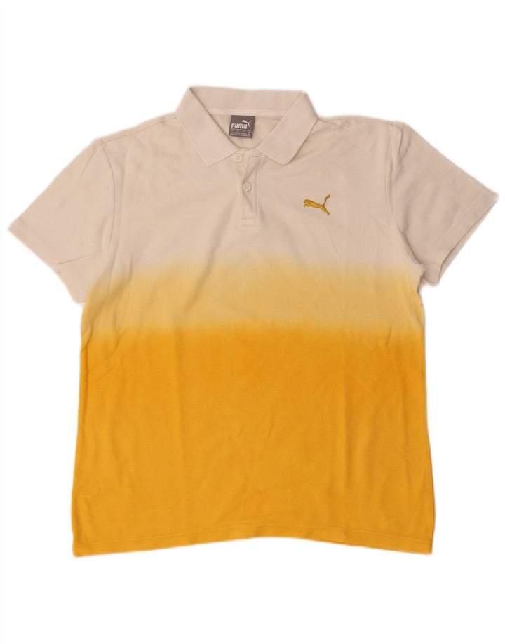 Puma Polo Homme Blanc Moyen Colourblock Cotton