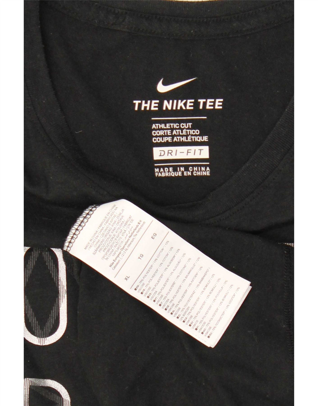 Nike Hommes Dri Fit Graphic T-Shirt Top XL Noir Polyester