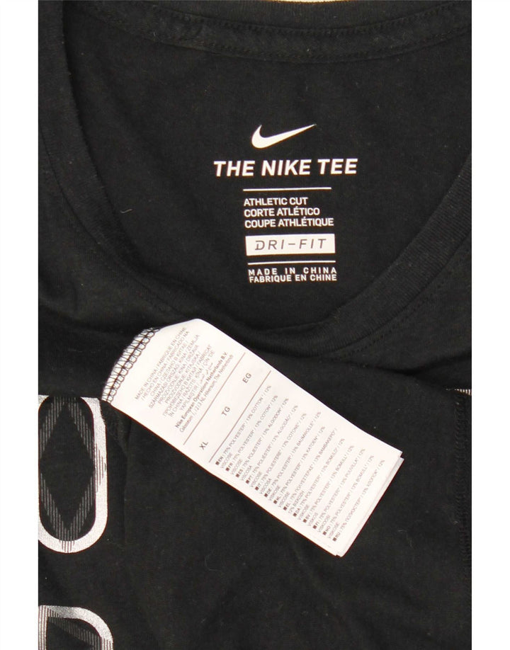 Nike Hommes Dri Fit Graphic T-Shirt Top XL Noir Polyester