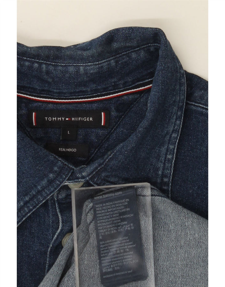 TOMMY HILFIGER Chemise en Jean Indigo Homme Large Bleu Coton