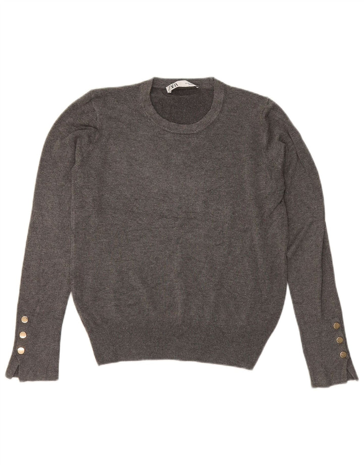 Zara Pull ras du cou pour femme UK 12 Gris moyen