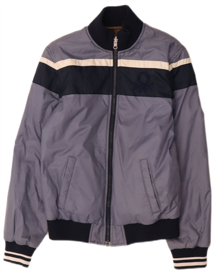 Benetton Veste Réversible Graphique Garçon 11-12 ans Gris