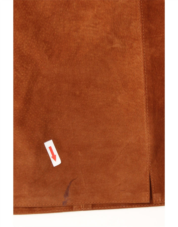 jupe en daim femme vintage W28 cuir marron moyen