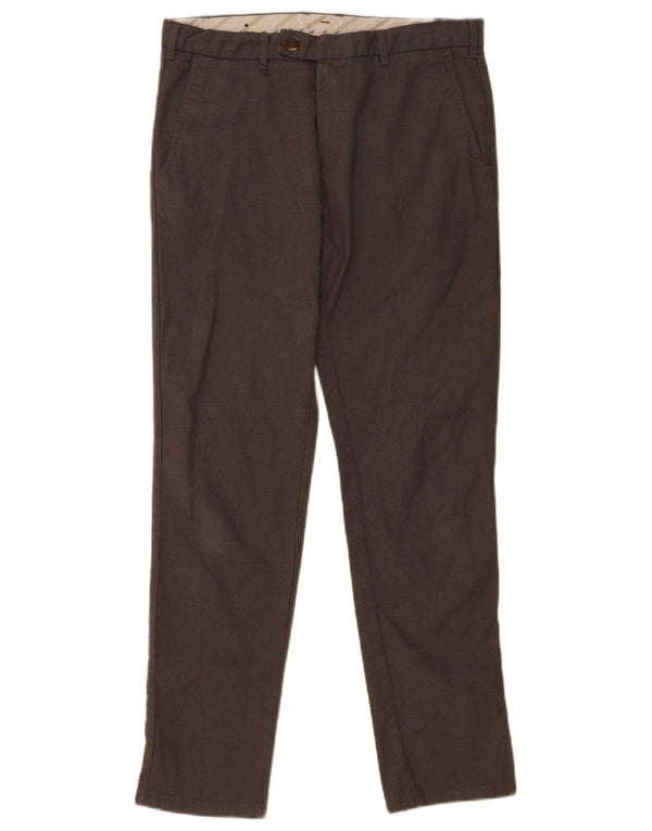 ZARA Pantalon de costume slim pour homme EU 42 Large W32 L31 Gris Coton