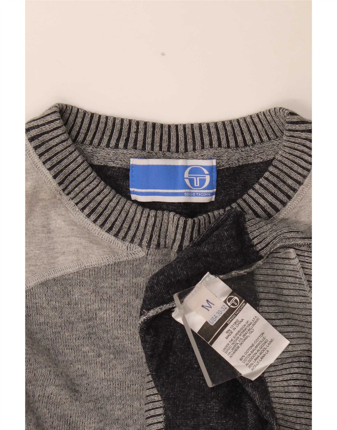 Sergio Tacchini Pull Col Rond Homme Gris Moyen Colorblock