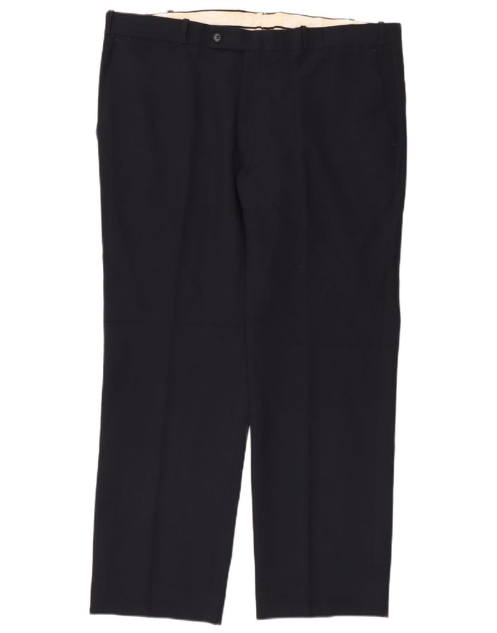 Farah Pantalon de Costume Droit Homme W42 L33 Bleu Marine Polyester