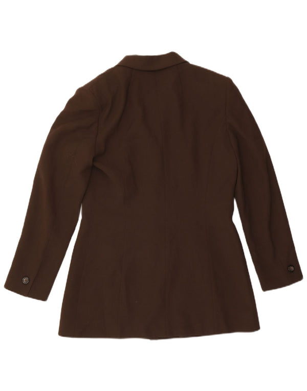 Marella Veste Blazer 4 Boutons pour Femme UK 12 Marron Moyen Laine Classique
