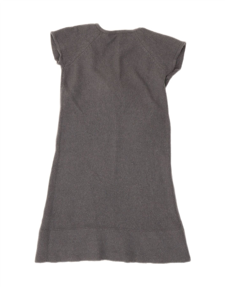 Zara Robe pull à nouer sur le devant pour femme UK 8 Petite laine grise