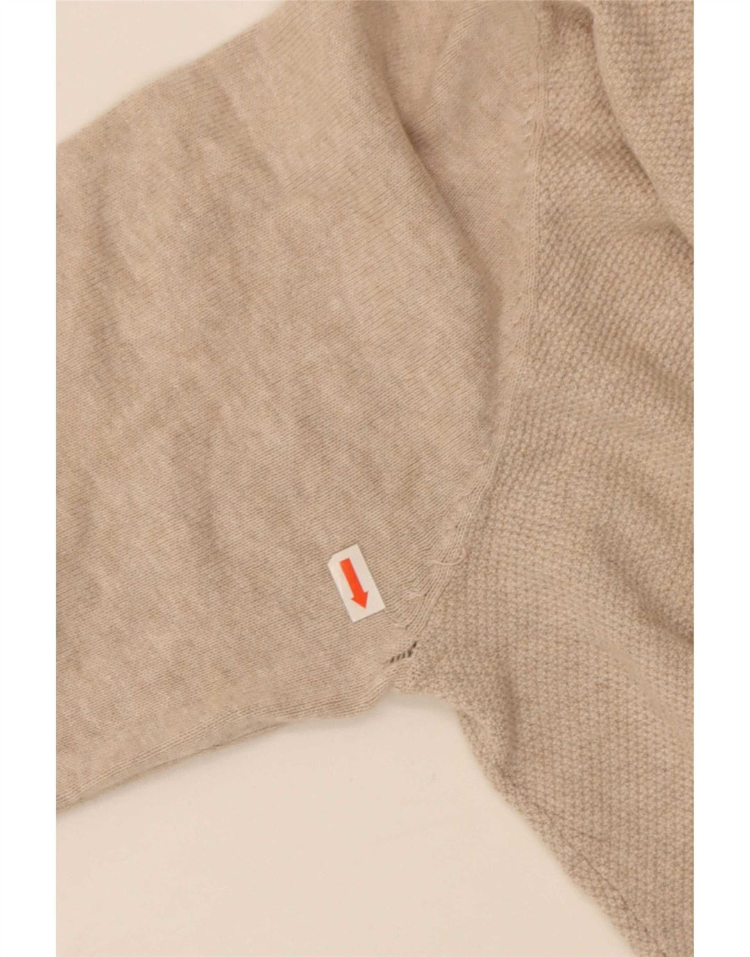 Massimo Dutti Pull Col Zippé Homme Coton Beige Moyen