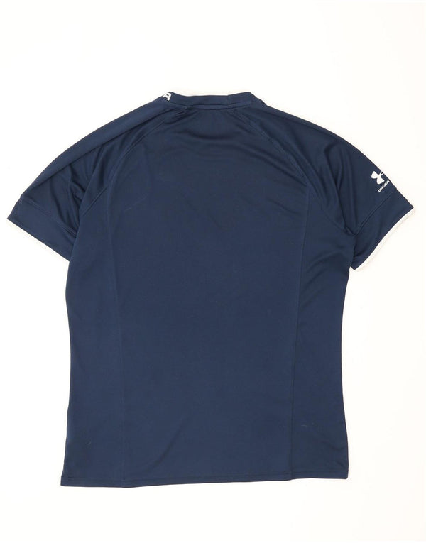 Under Armour Heat Gear Graphic T-Shirt Top XL Bleu Marine Polyester