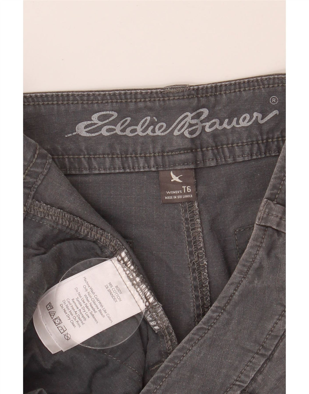 EDDIE BAUER Womens Straight Cropped Trousers US 6 Medium W34 L25 Grey Vintage Eddie Bauer and Second-Hand Eddie Bauer from Messina Hembry 