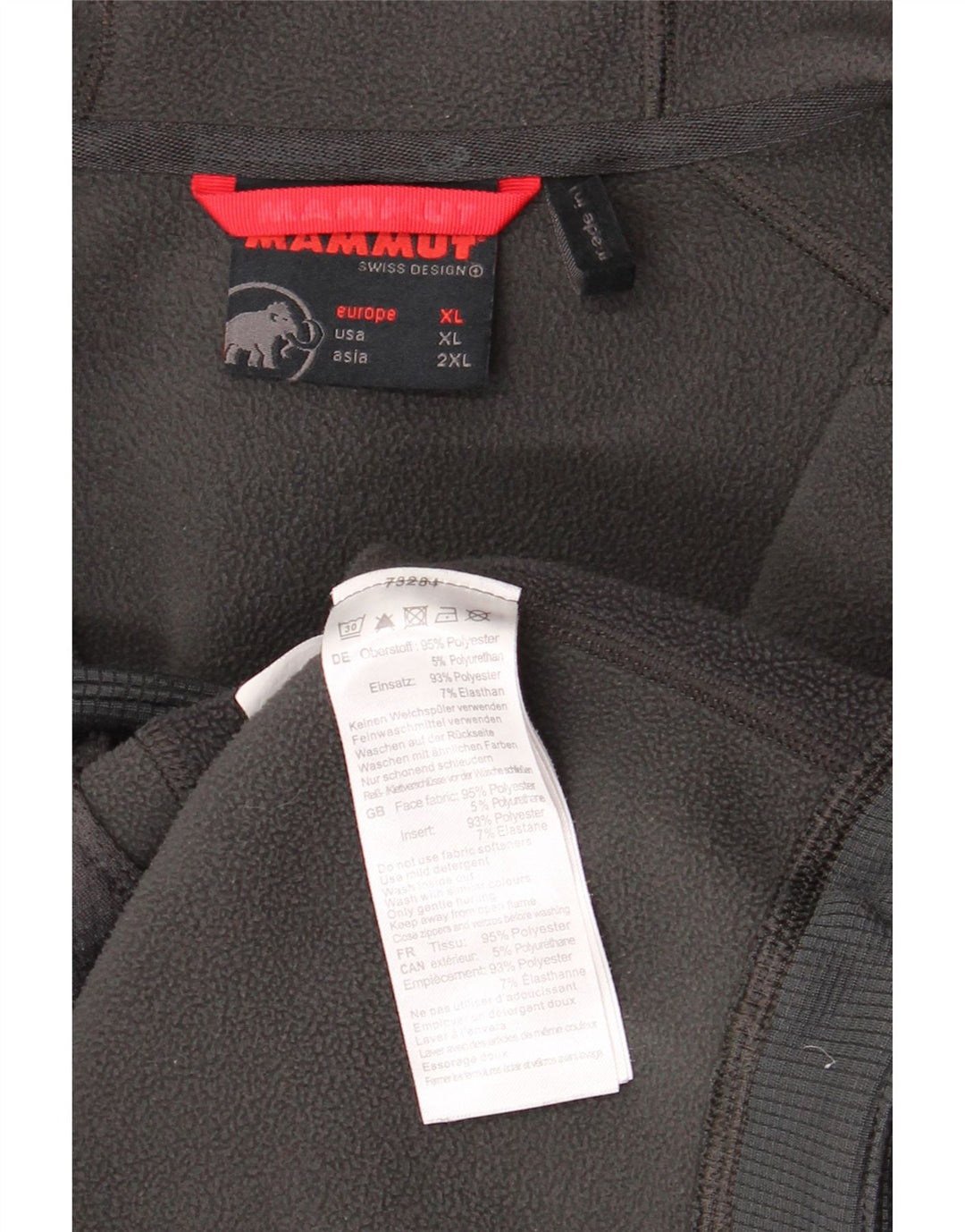 Mammut Pull à capuche zippé graphique pour homme XL Gris Polyester